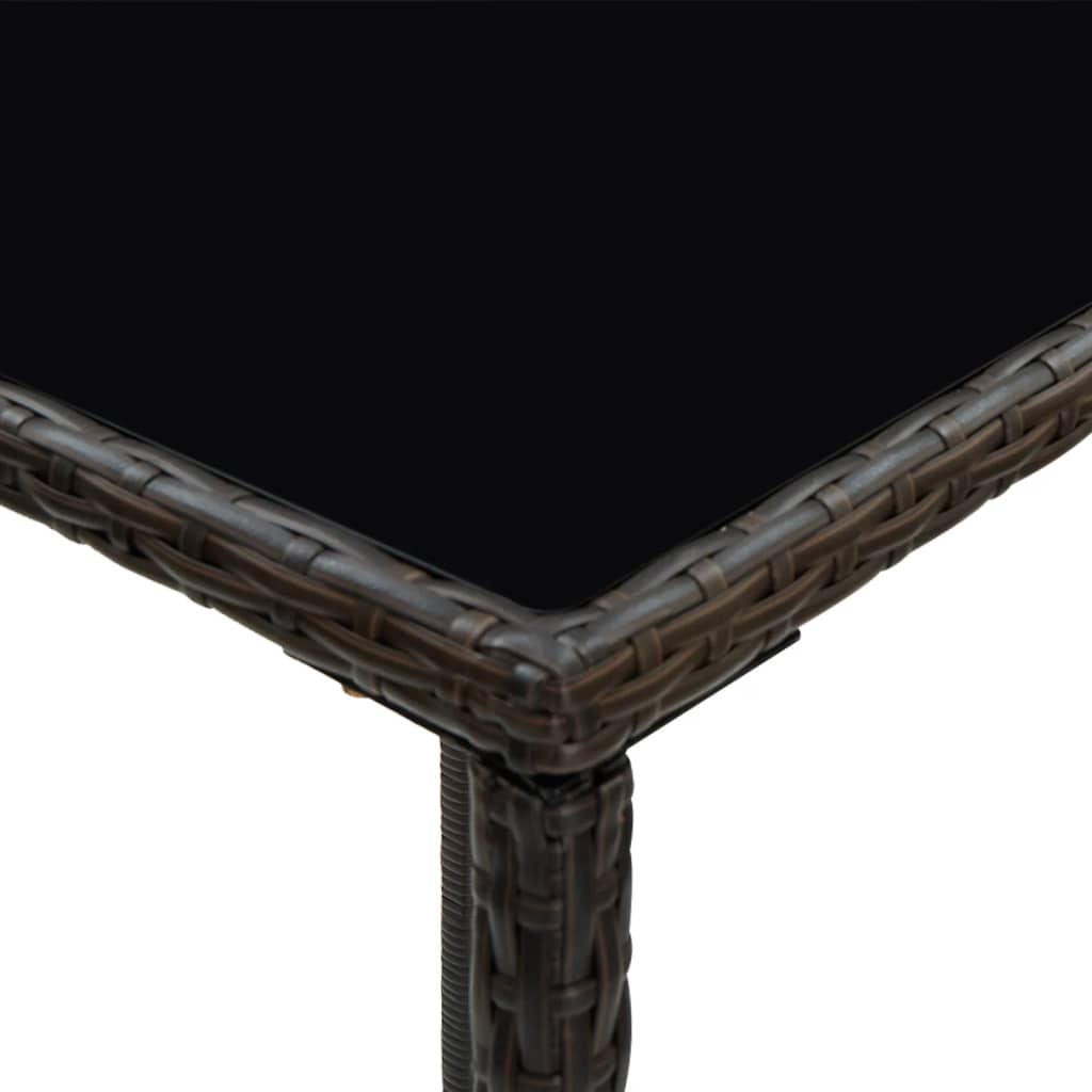 Ensemble de bar de jardin 5 pcs coussins Résine tressée Marron