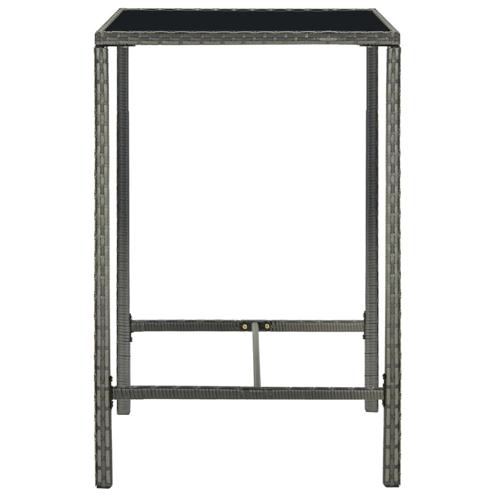 Ensemble de bar de jardin 3 pcs et coussins Résine tressée Gris