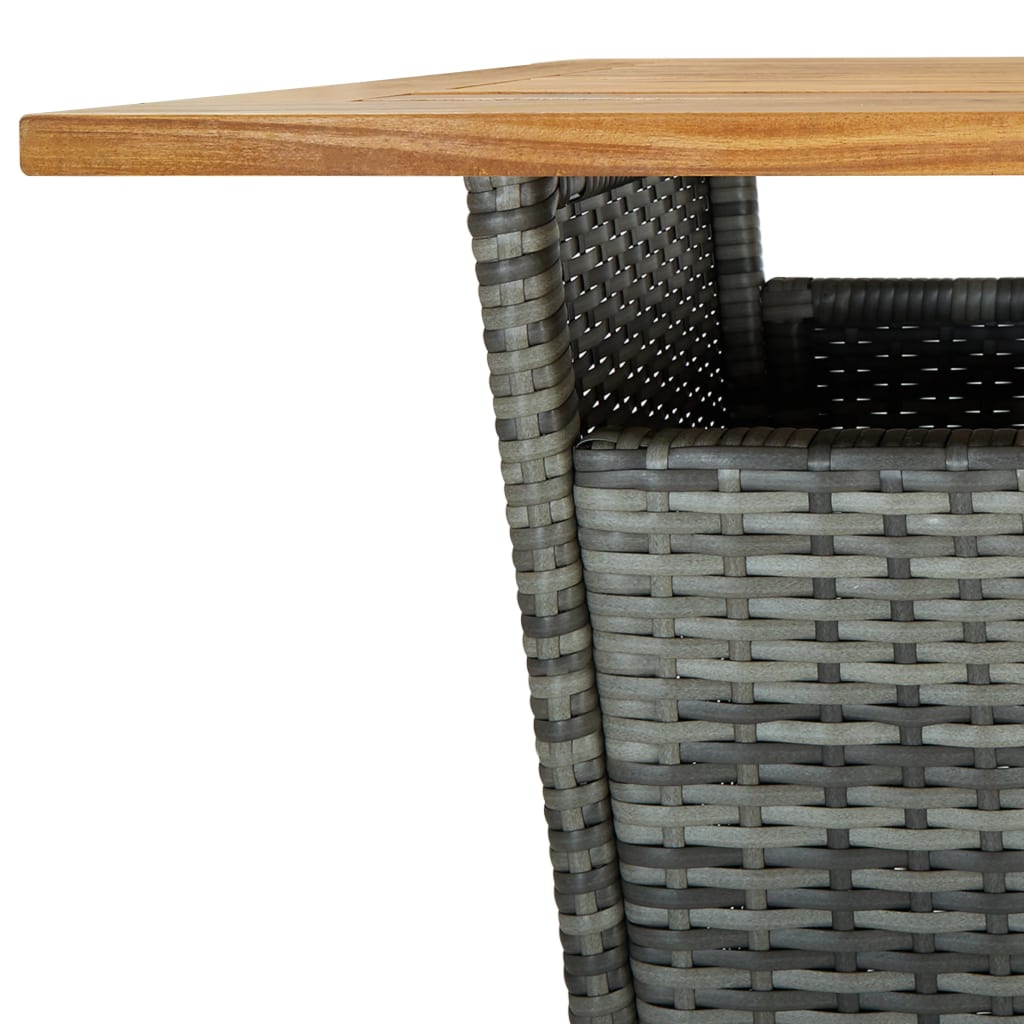 Ensemble de bar de jardin 5 pcs et coussins Résine tressée Gris