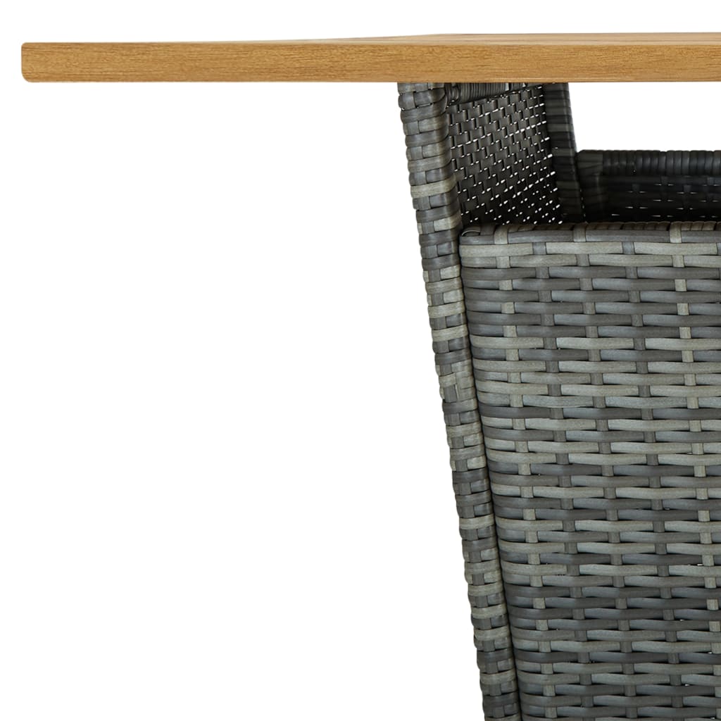 Ensemble de bar de jardin 9 pcs et coussins Résine tressée Gris