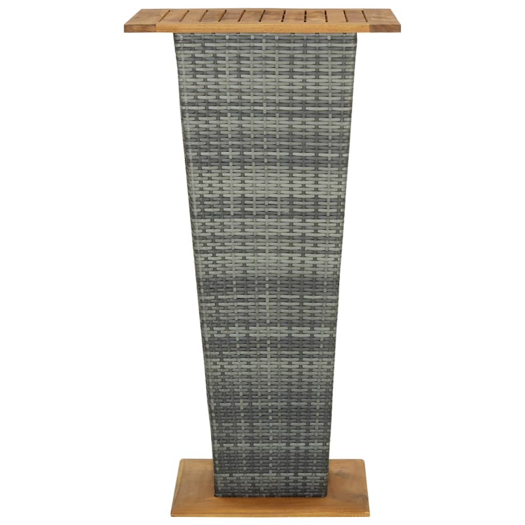 Ensemble de bar de jardin 3 pcs et coussins Résine tressée Gris