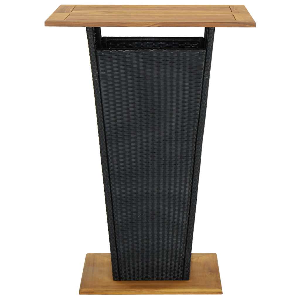 Ensemble de bar de jardin 5 pcs et coussins Résine tressée Noir