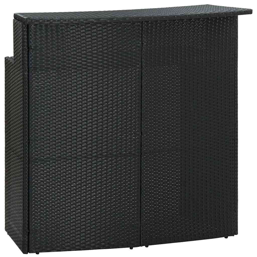 Ensemble de bar de jardin avec coussins 3 pcs Noir
