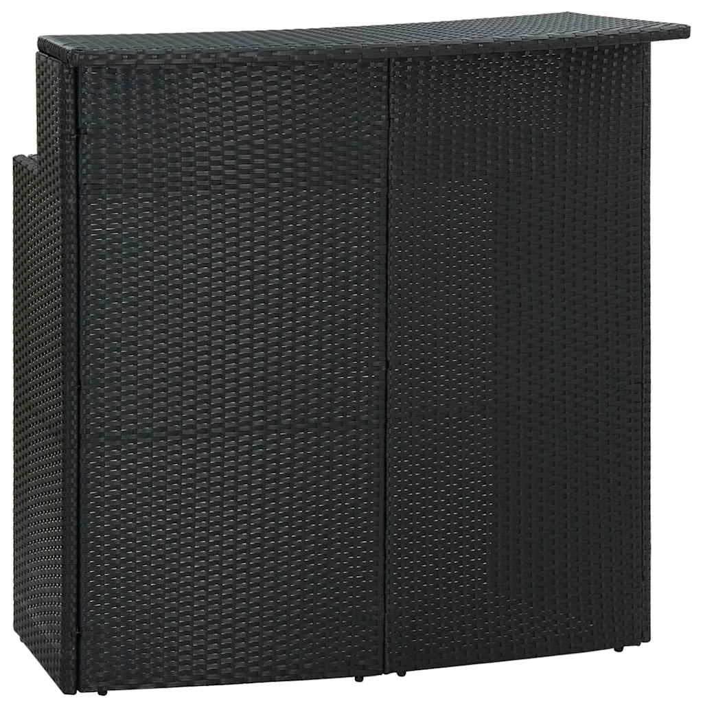 Ensemble de bar de jardin avec coussins 3 pcs Noir