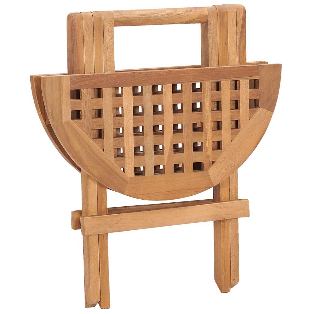 Ensemble à manger d'extérieur pliable avec coussin 3 pcs Teck