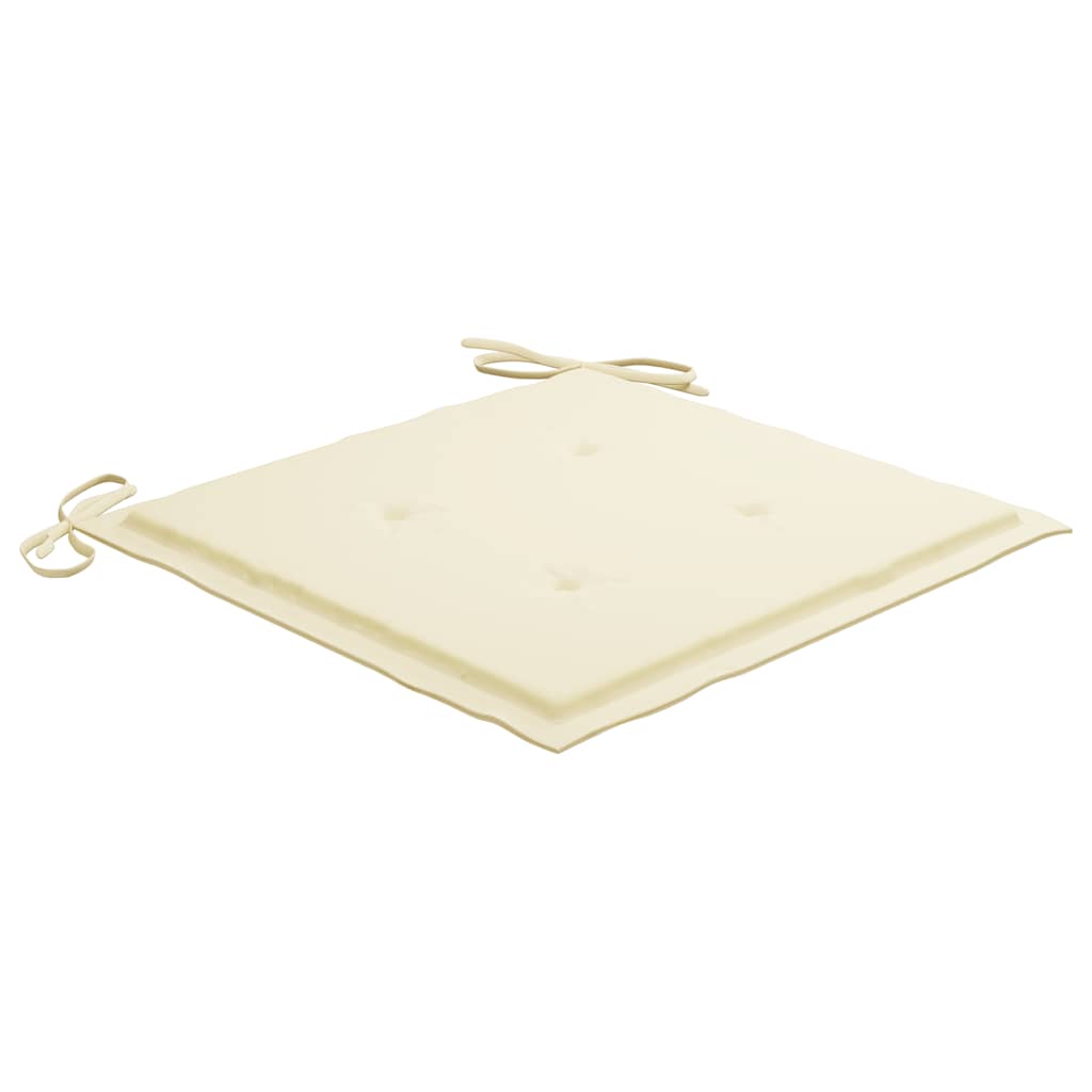 Ensemble à manger d'extérieur pliable avec coussin 3 pcs Teck