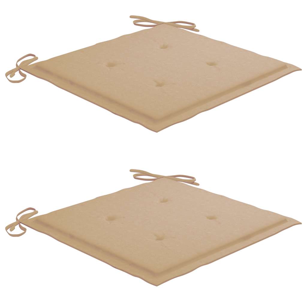 Ensemble à manger d'extérieur pliable avec coussin 3 pcs Teck