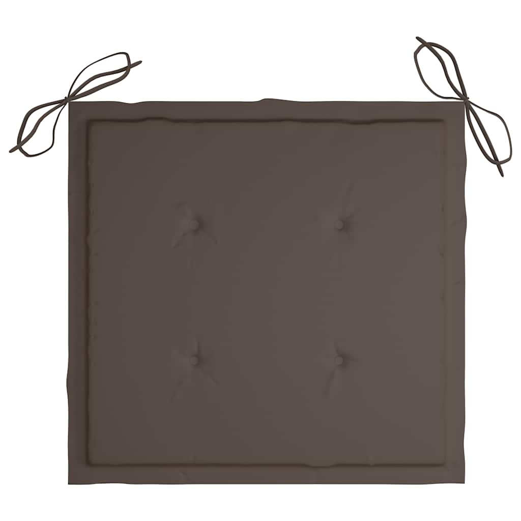 Ensemble à manger d'extérieur pliable avec coussin 3 pcs Teck