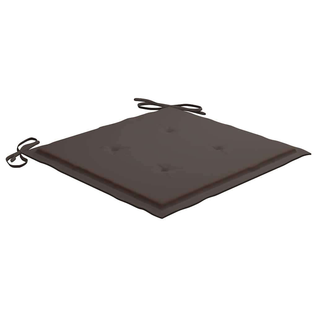 Ensemble à manger d'extérieur pliable avec coussin 3 pcs Teck