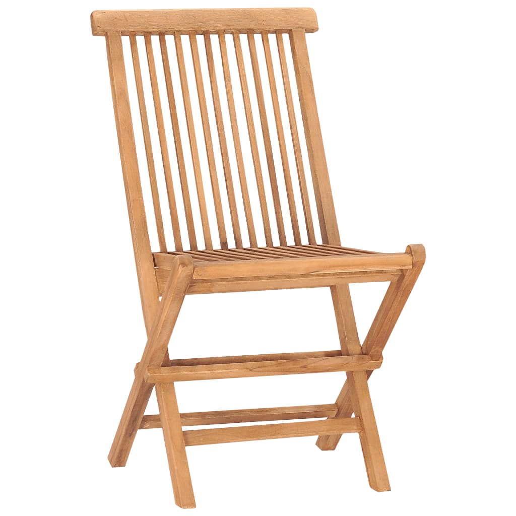 Ensemble à manger d'extérieur pliable avec coussin 3 pcs Teck