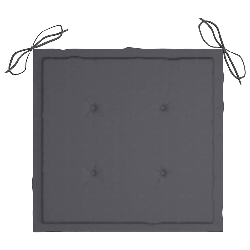 Ensemble à manger d'extérieur pliable avec coussin 3 pcs Teck