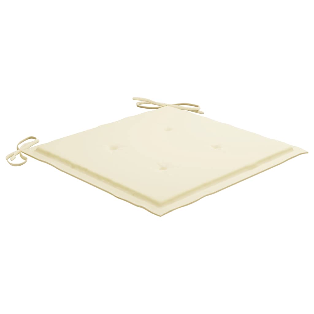Ensemble à manger d'extérieur pliable avec coussin 3 pcs Teck