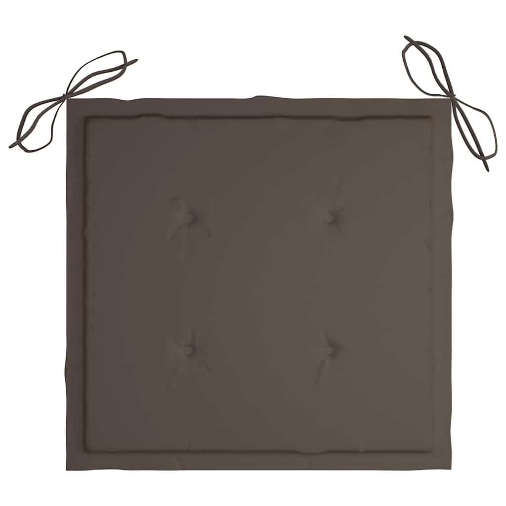 Ensemble à manger d'extérieur pliable avec coussin 3 pcs Teck
