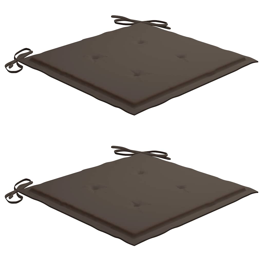 Ensemble de bistro 3pcs avec coussins taupe Bois de teck massif