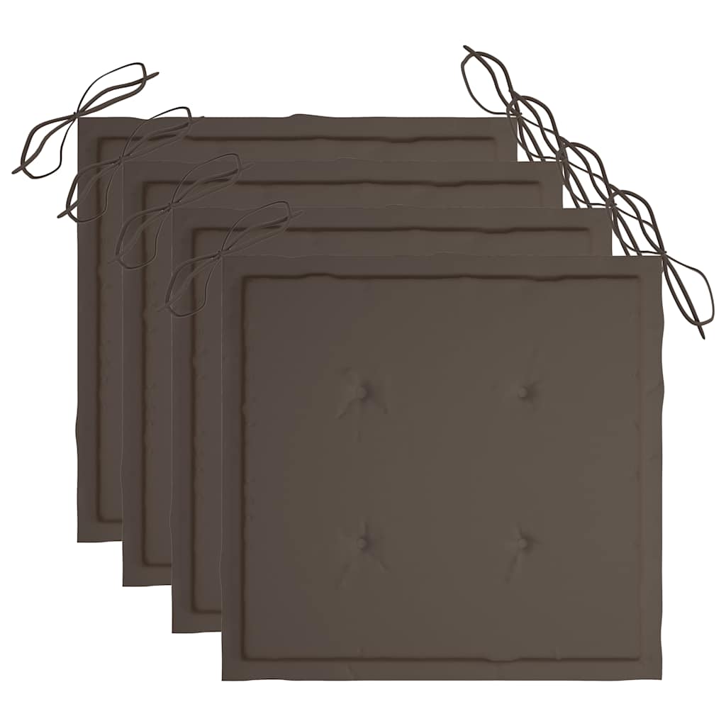 Mobilier à dîner d'extérieur pliable 5 pcs avec coussins bambou