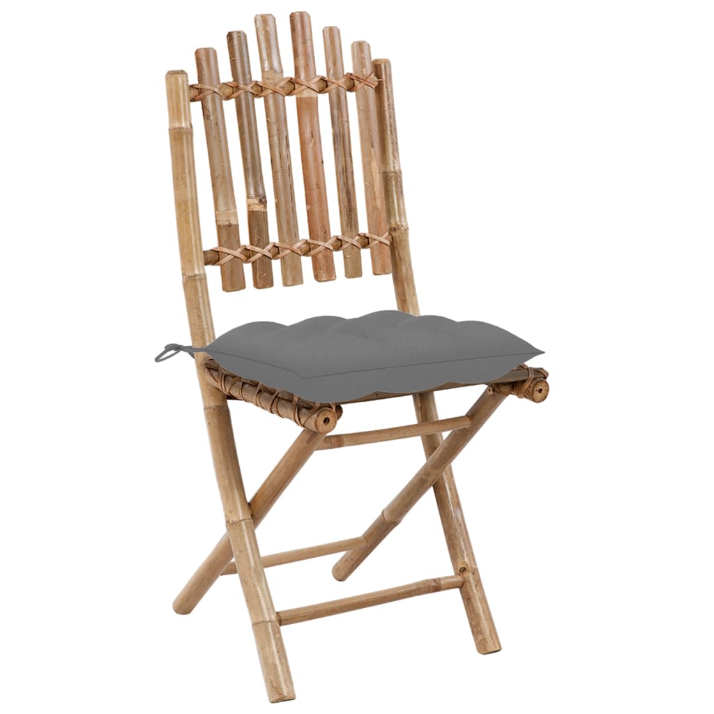 Ensemble à manger d'extérieur pliable 5pcs avec coussins Bambou