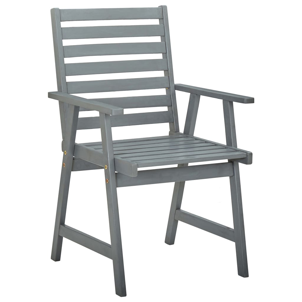Chaises à manger d'extérieur lot de 3 et coussins Acacia massif Chaises de jardin vidaXL