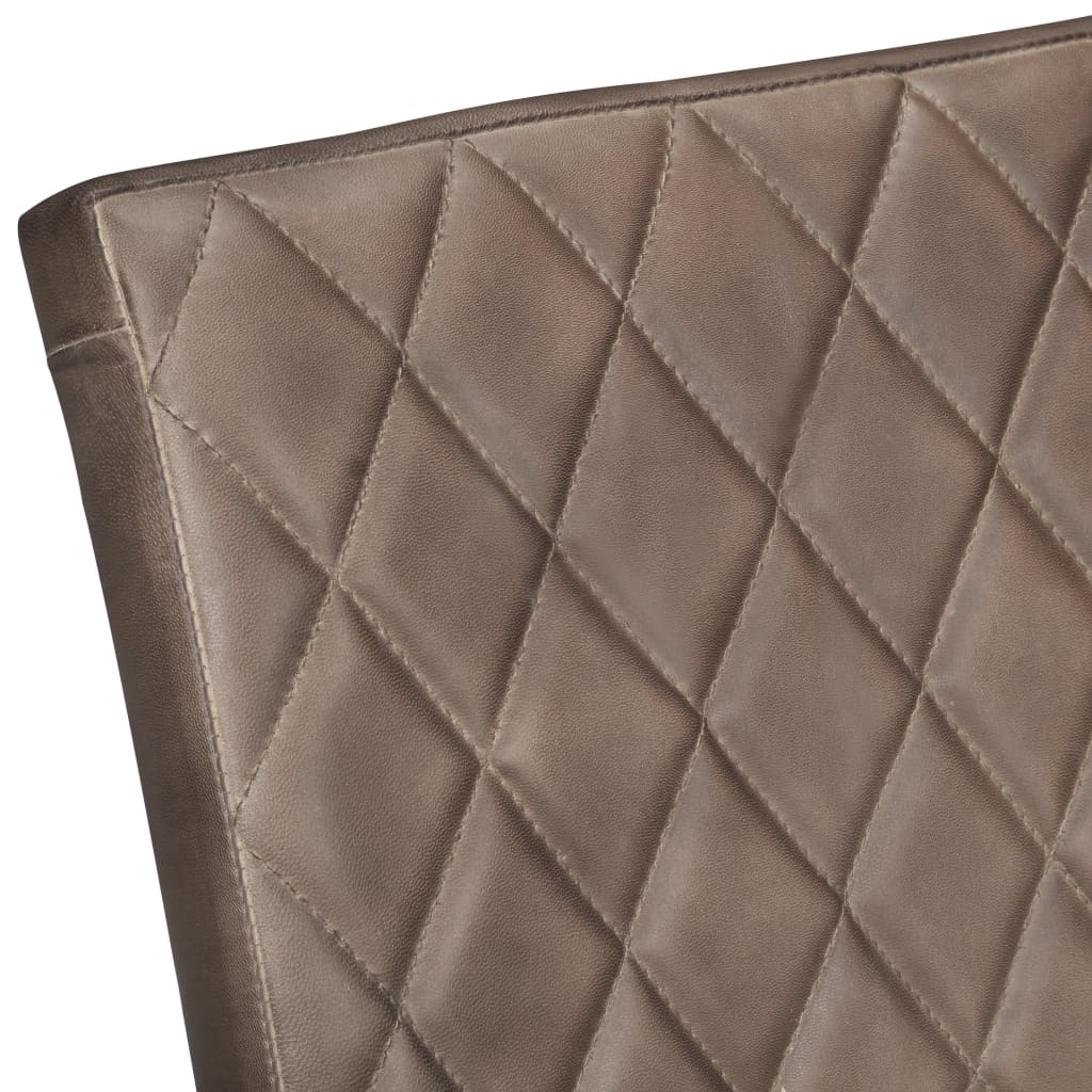 Chaises à manger cantilever lot de 6 marron cuir véritable - XIOS