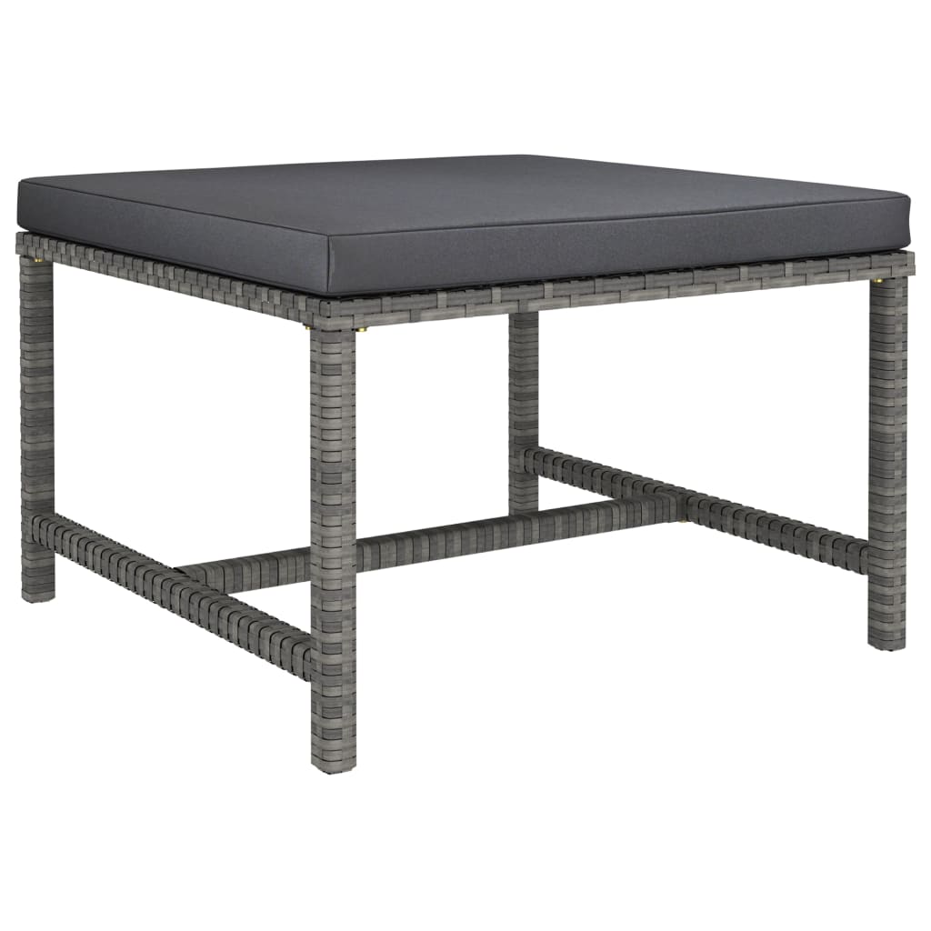 Salon de jardin 8 pcs avec coussins Résine tressée Gris