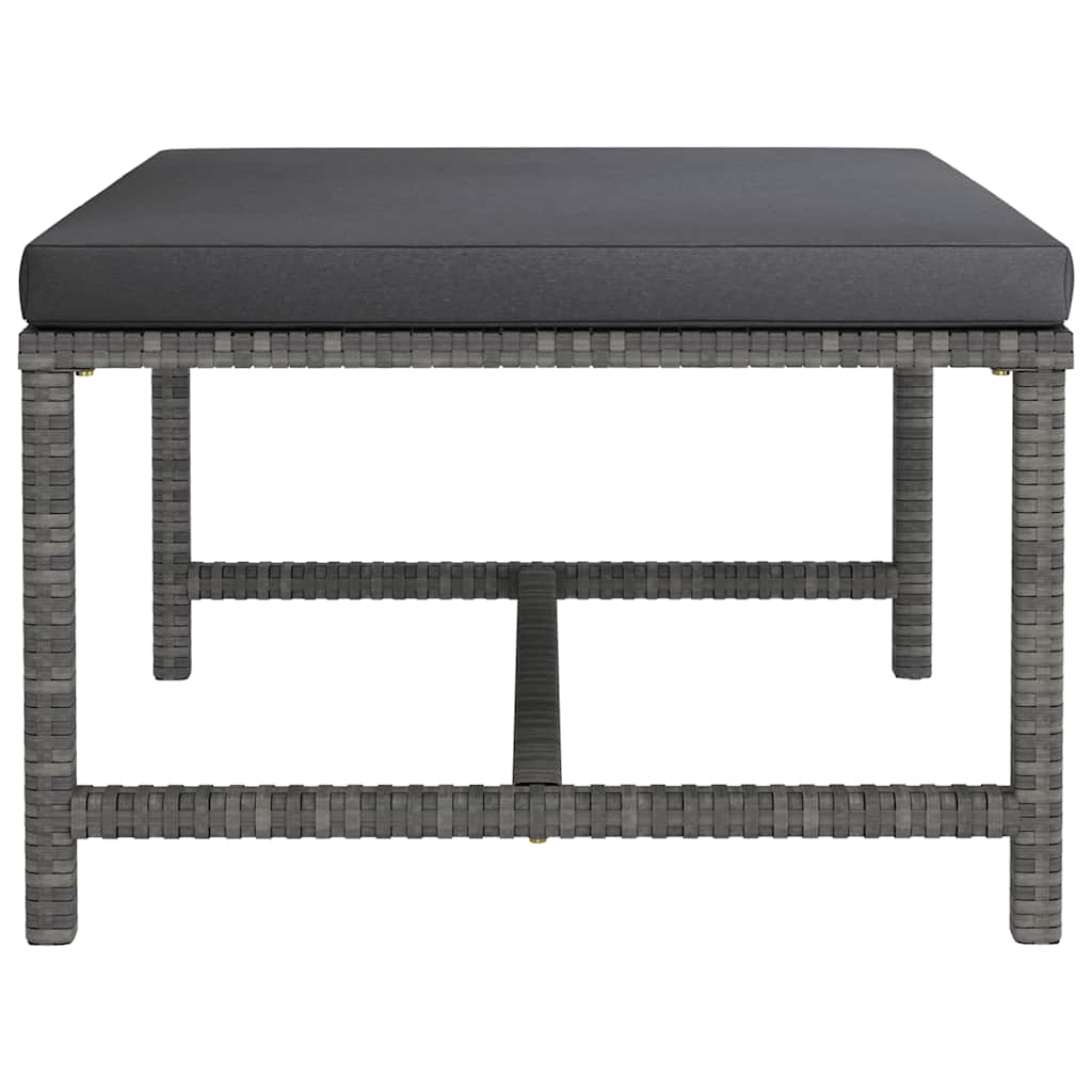 Salon de jardin 12 pcs avec coussins Résine tressée Gris