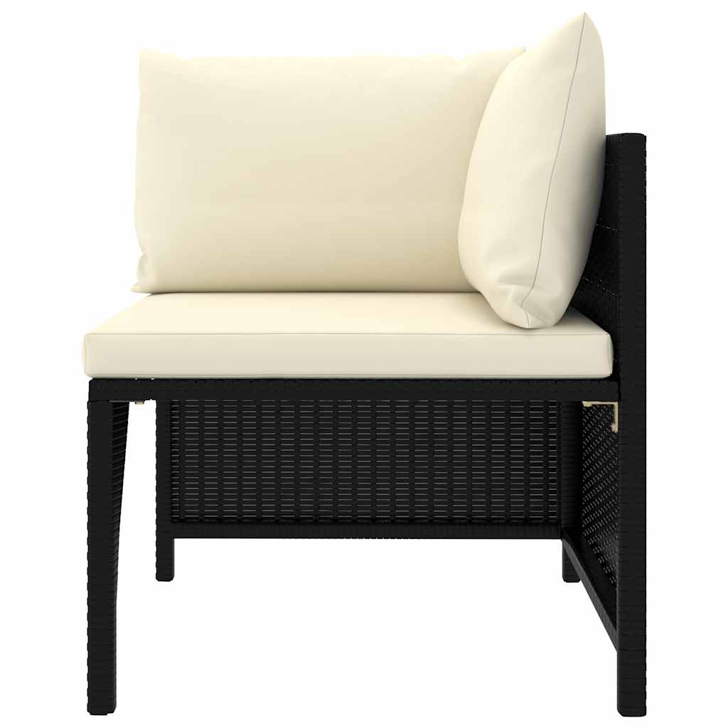 Salon de jardin 10 pcs avec coussins Résine tressée Noir