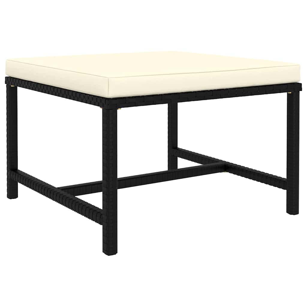 Salon de jardin 10 pcs avec coussins Résine tressée Noir