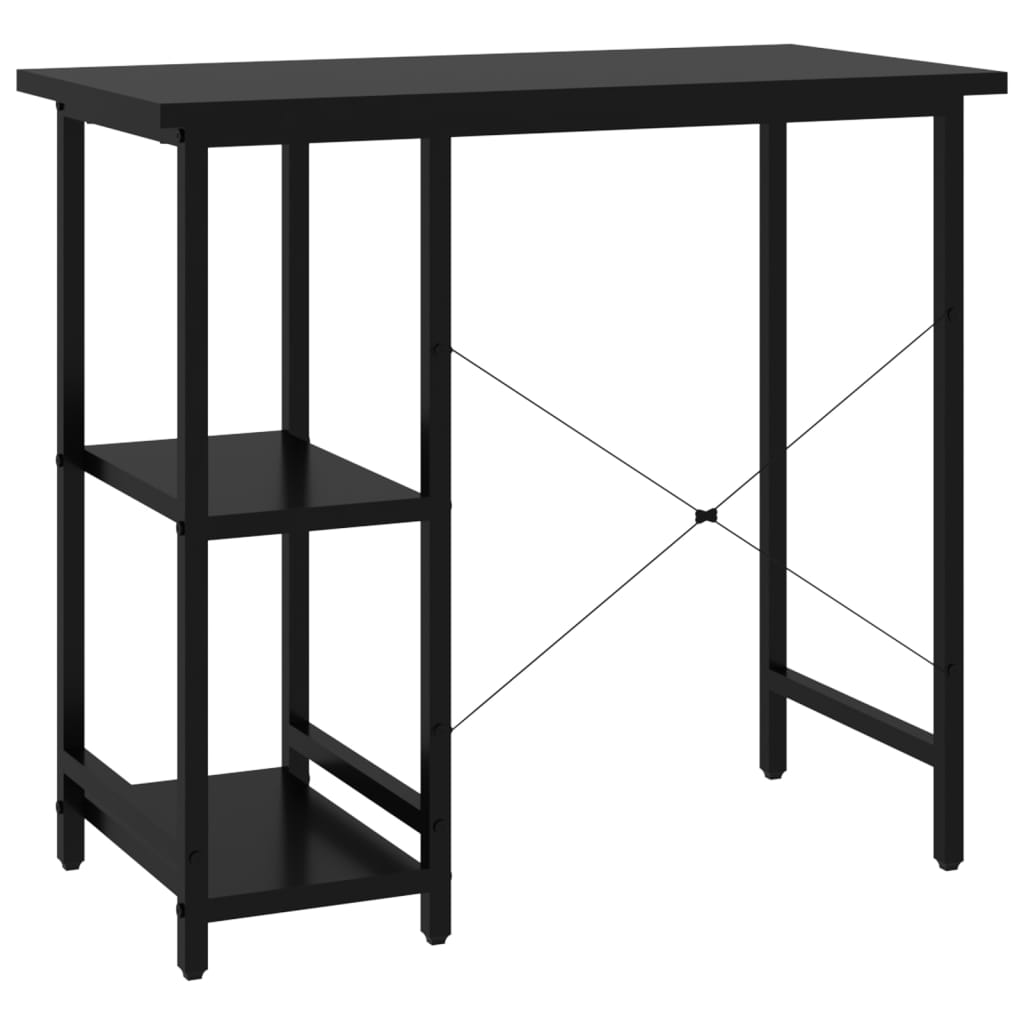 Bureau d'ordinateur Noir 80x40x72 cm MDF et métal - XIOS