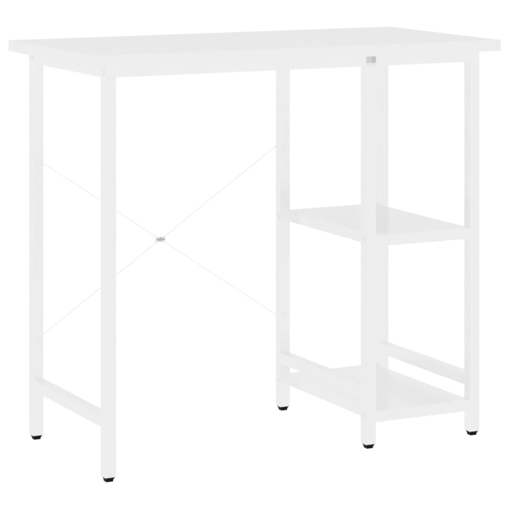 Bureau d'ordinateur Blanc 80x40x72 cm MDF et métal - XIOS