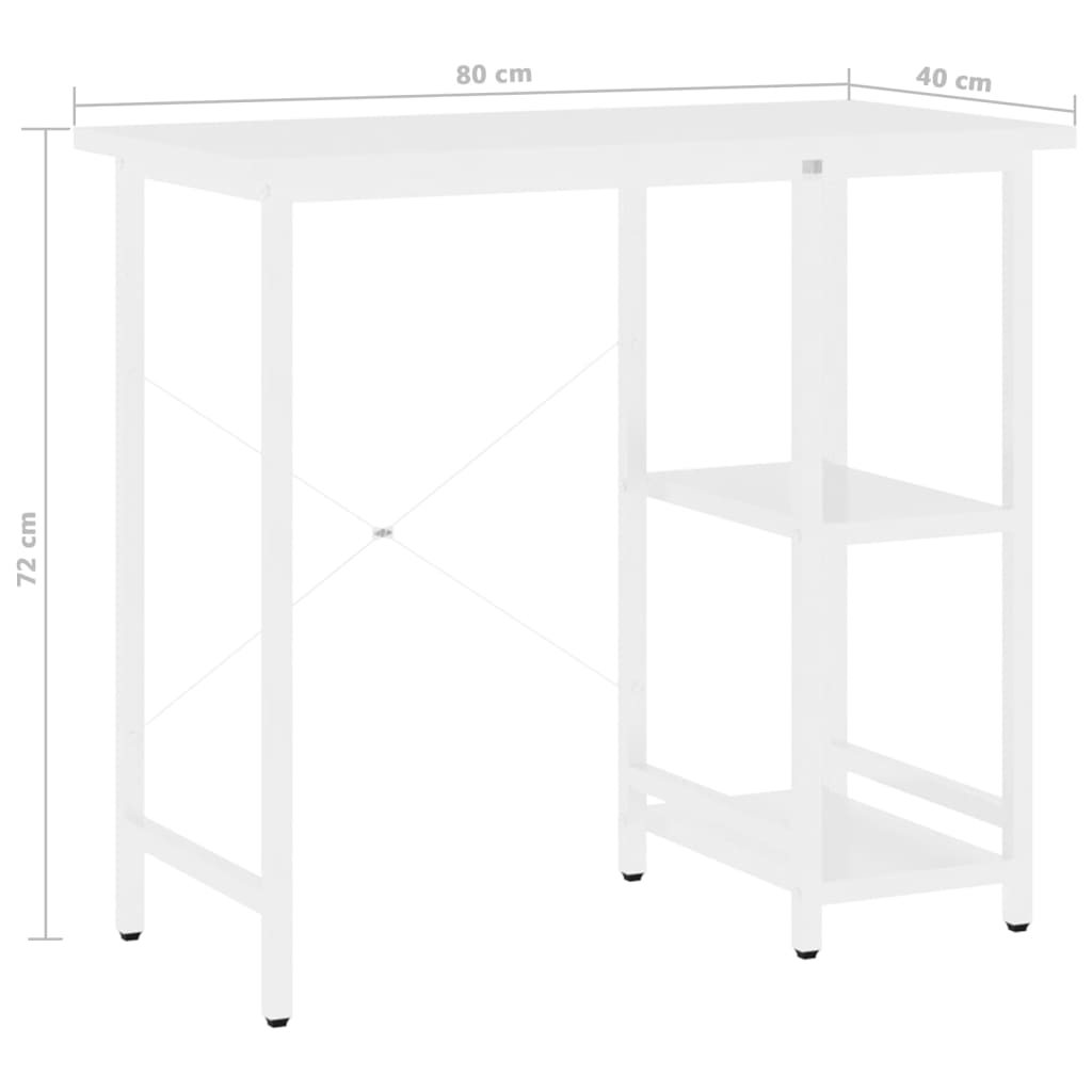 Bureau d'ordinateur Blanc 80x40x72 cm MDF et métal - XIOS