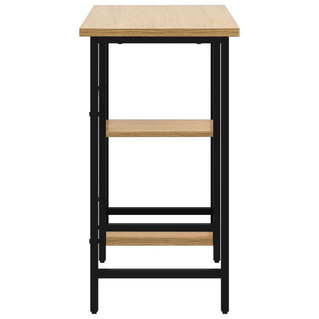 Bureau d'ordinateur Noir et chêne clair 80x40x72cm MDF et métal - XIOS