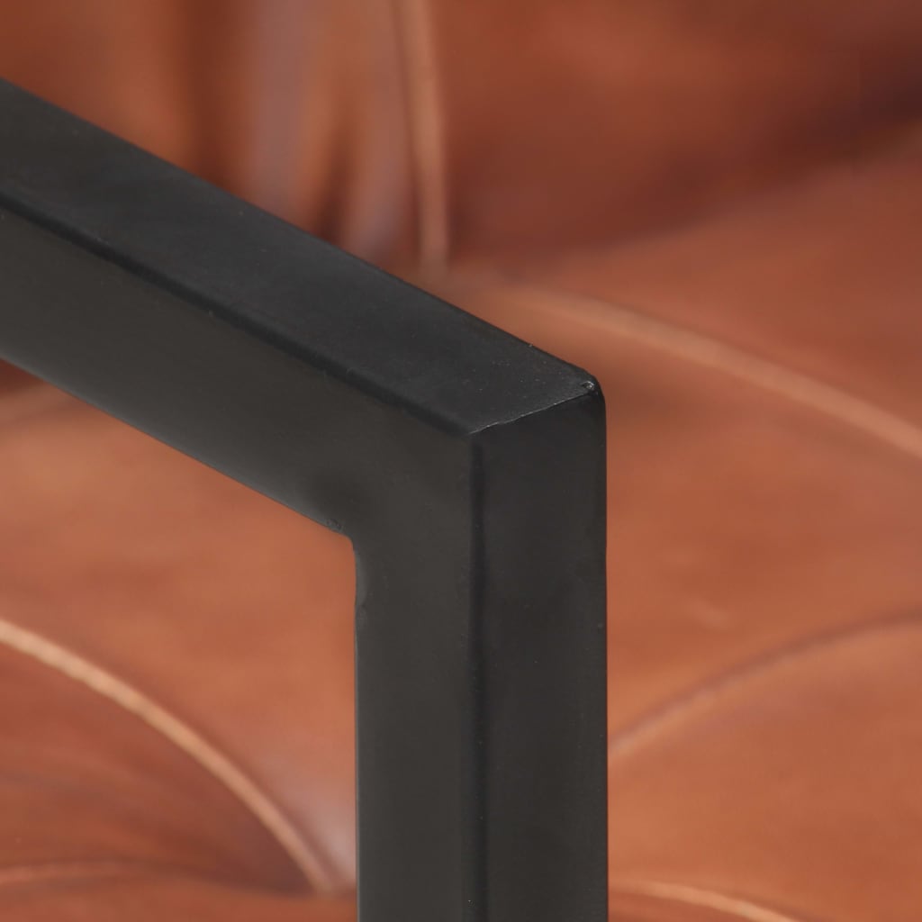 Chaises à manger cantilever lot de 6 marron cuir véritable - XIOS