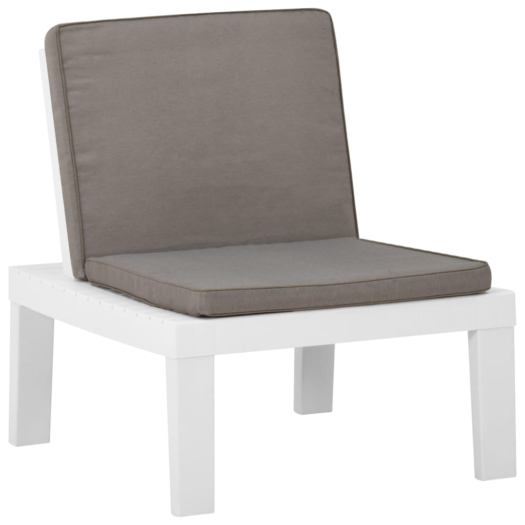 Salon de jardin 4 pcs avec coussins Plastique Blanc