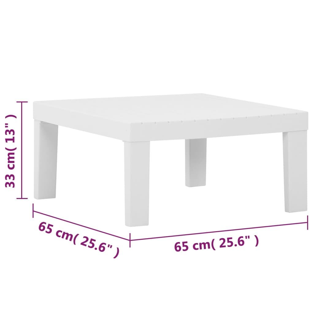 Salon de jardin 4 pcs avec coussins Plastique Blanc