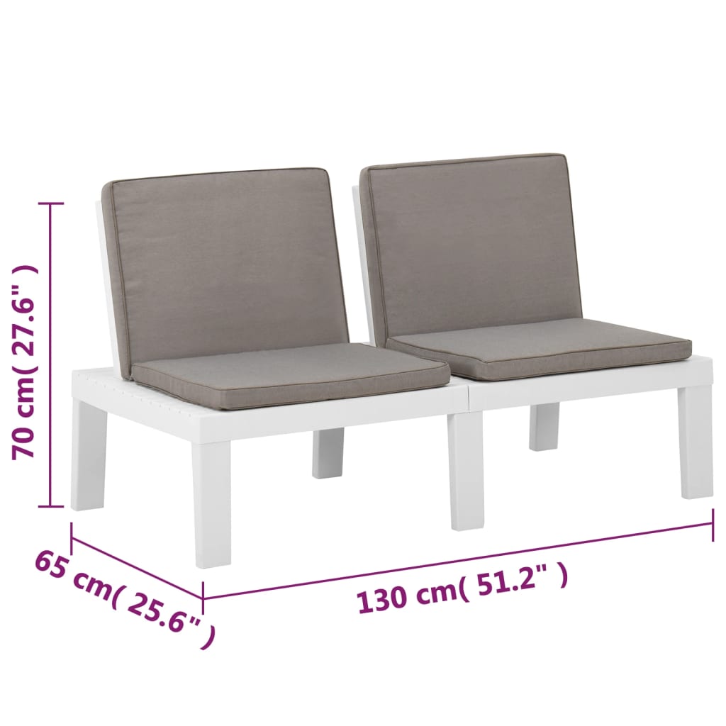 Salon de jardin 4 pcs avec coussins Plastique Blanc