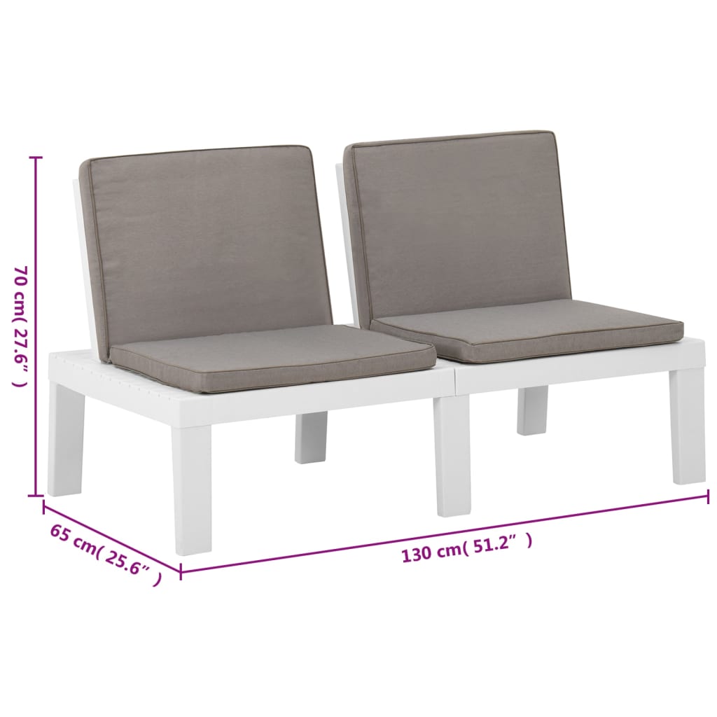 Salon de jardin 6 pcs avec coussins Plastique Blanc