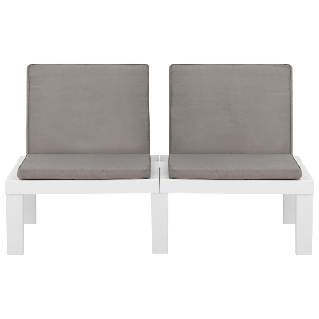 Salon de jardin 4 pcs avec coussins Plastique Blanc