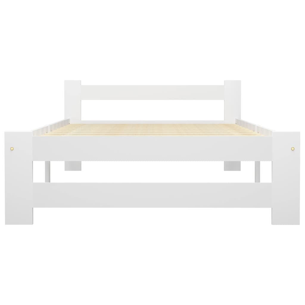 Cadre de lit sans matelas blanc bois de pin massif 100x200 cm - XIOS
