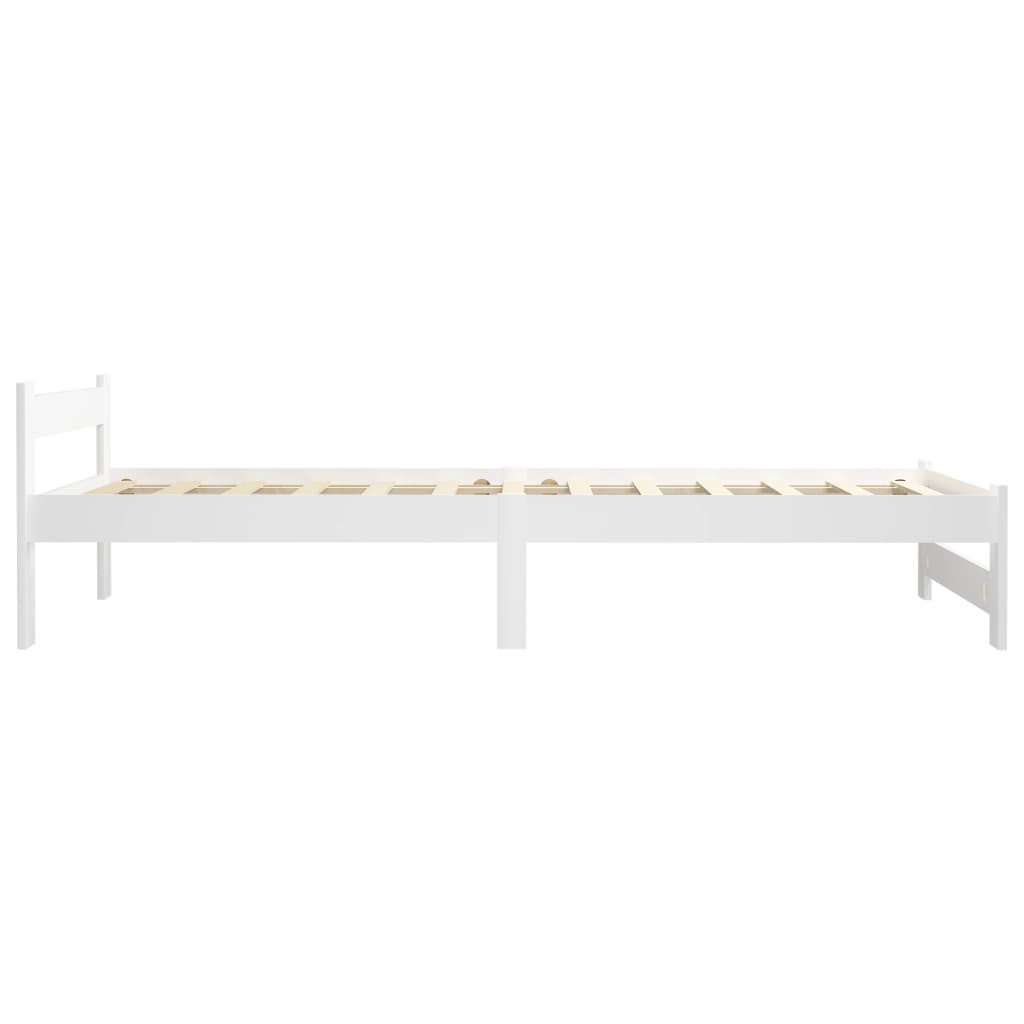 Cadre de lit sans matelas blanc bois de pin massif 100x200 cm - XIOS
