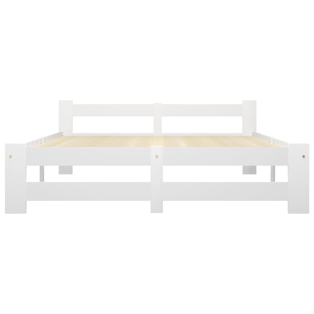 Cadre de lit sans matelas blanc bois de pin massif 140x200 cm - XIOS