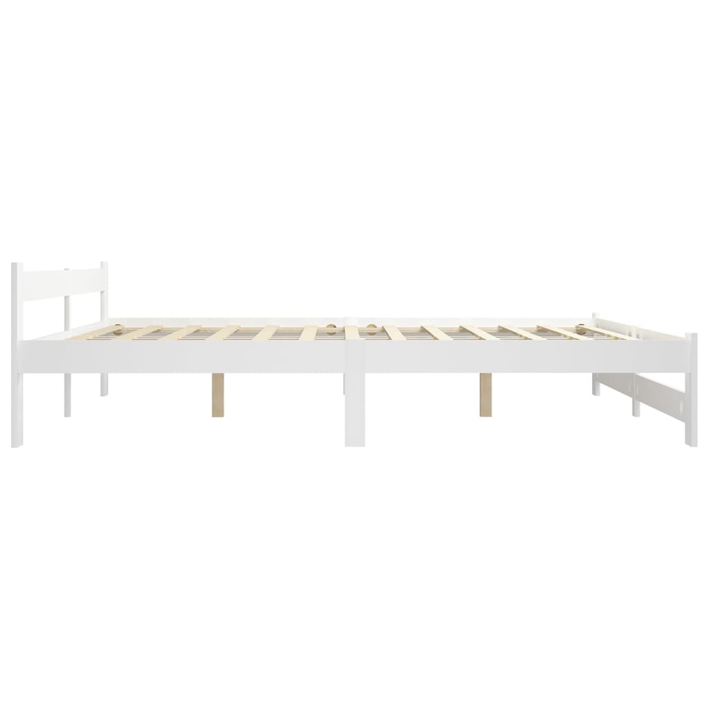 Cadre de lit sans matelas blanc bois de pin massif 140x200 cm - XIOS