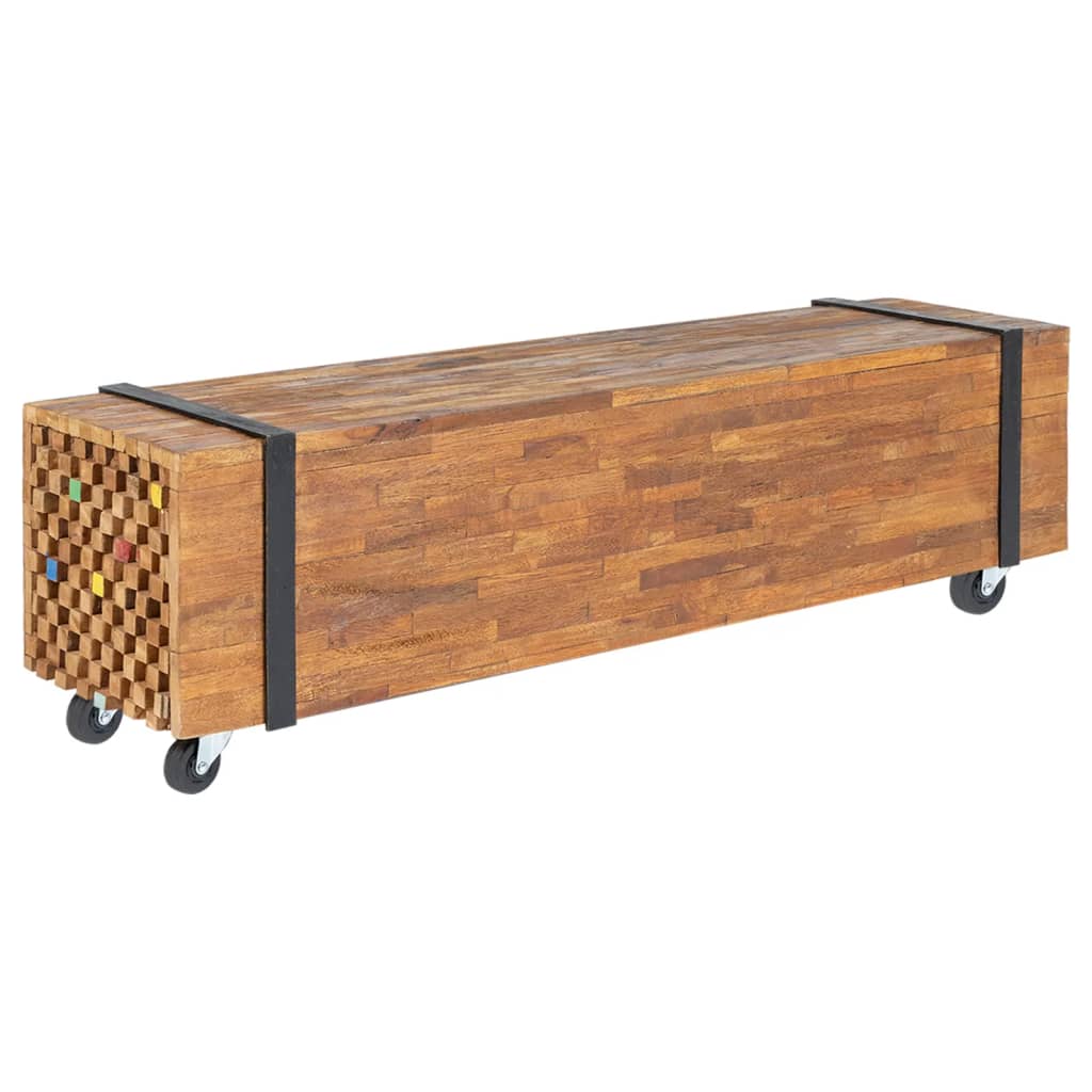 Meuble TV 110x30x32,5 cm Bois de teck massif - XIOS