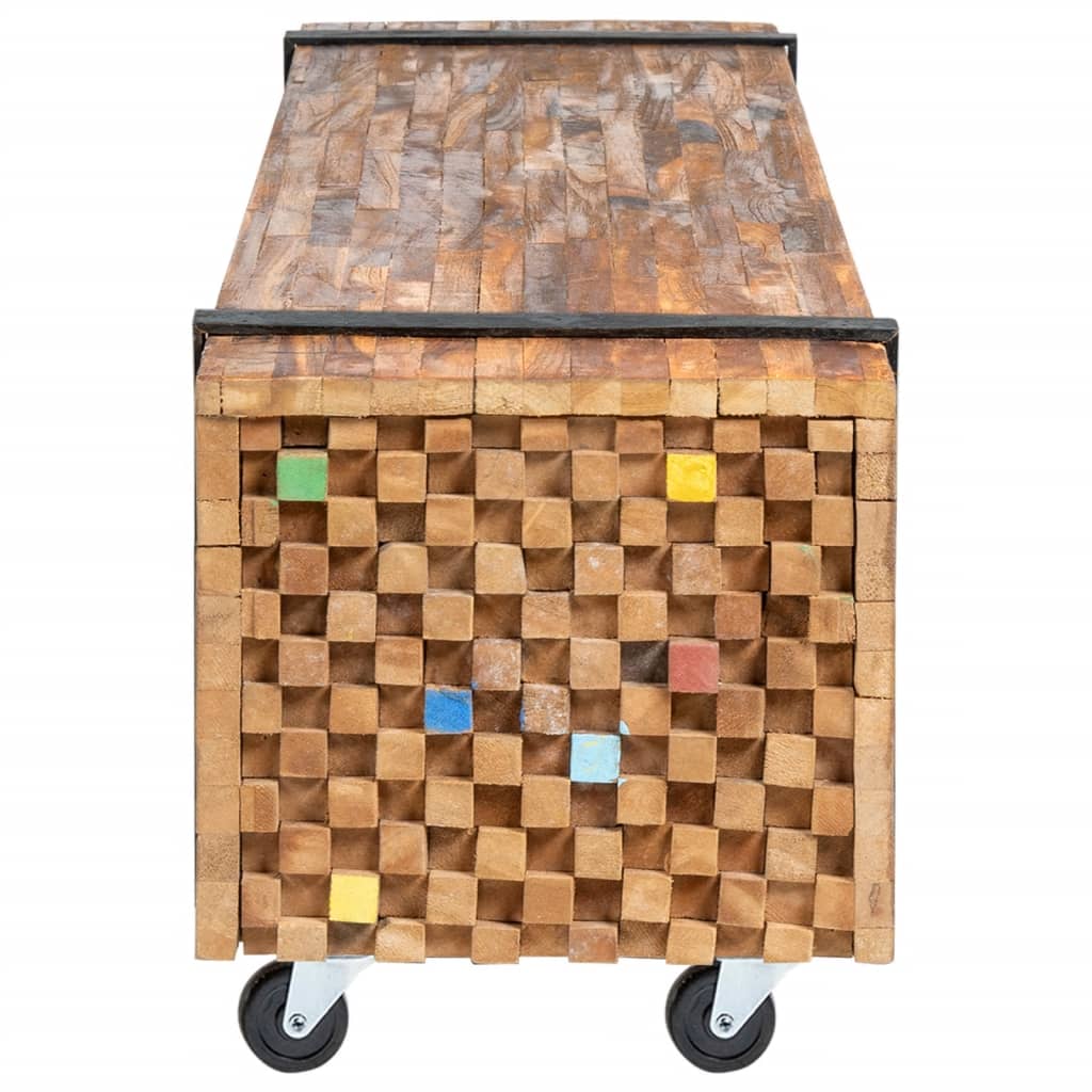 Meuble TV 110x30x32,5 cm Bois de teck massif - XIOS