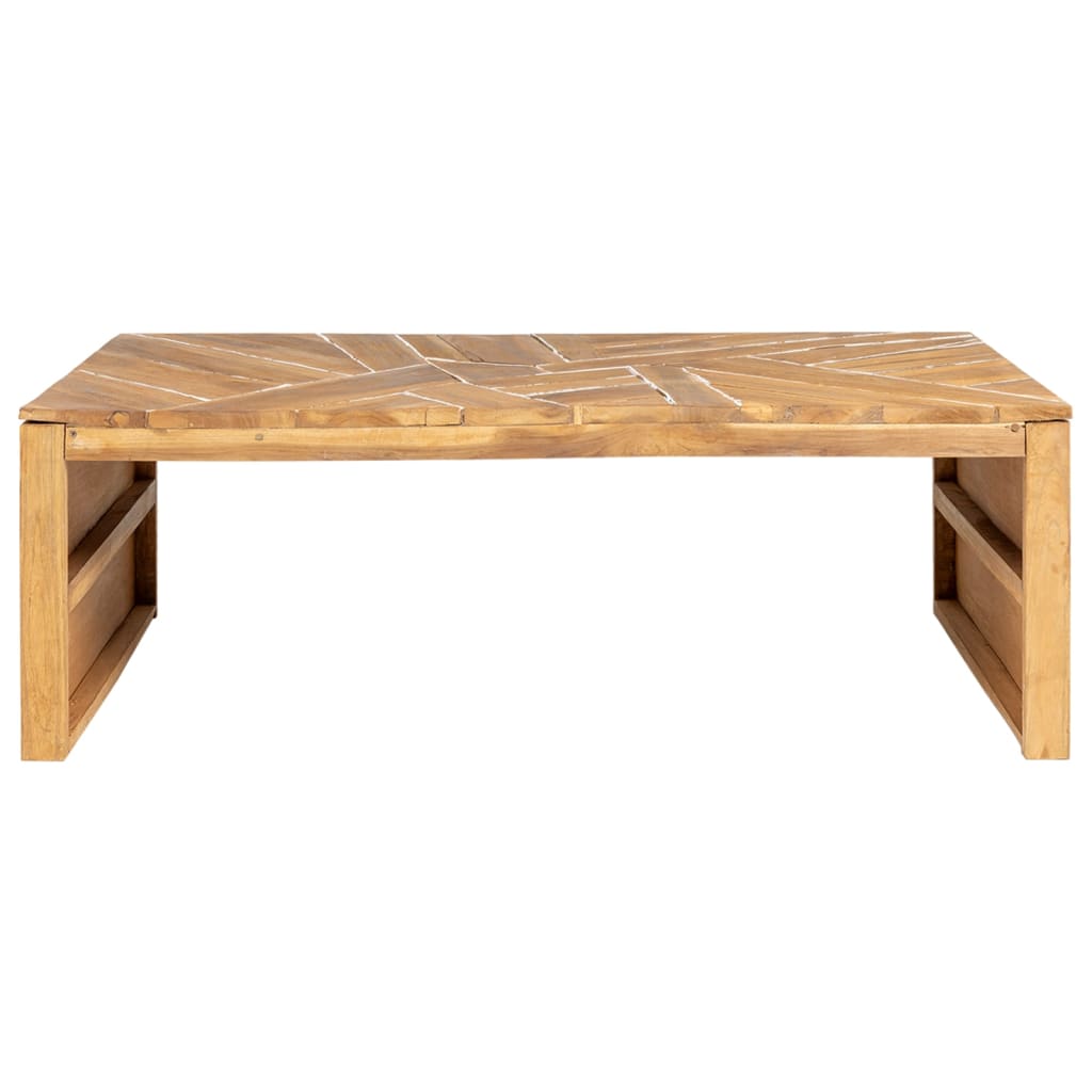 Table basse Bois de teck massif 110x35x38 cm - XIOS