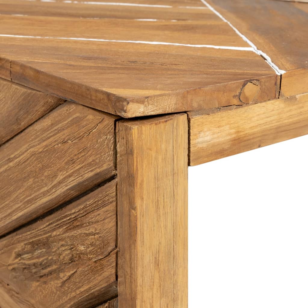 Table basse Bois de teck massif 110x35x38 cm - XIOS
