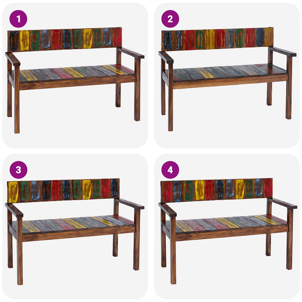 Chaises à manger lot de 4 bois de récupération solide - XIOS