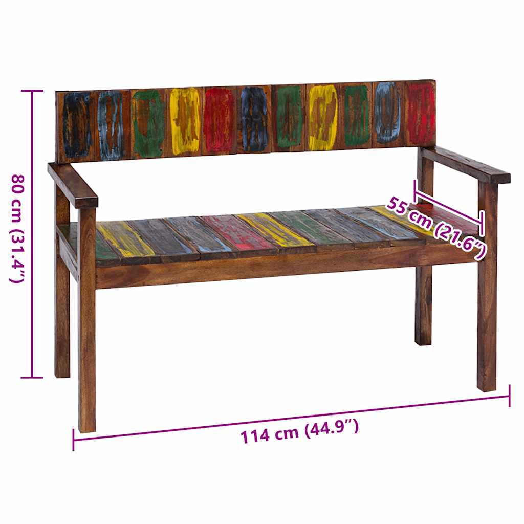 Chaises à manger lot de 4 bois de récupération solide - XIOS