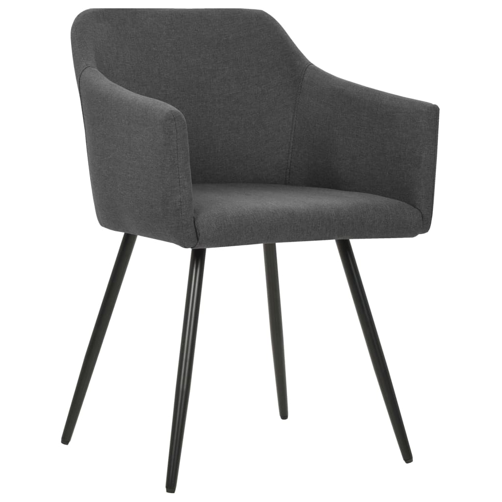 Chaises à manger lot de 4 gris foncé tissu - XIOS