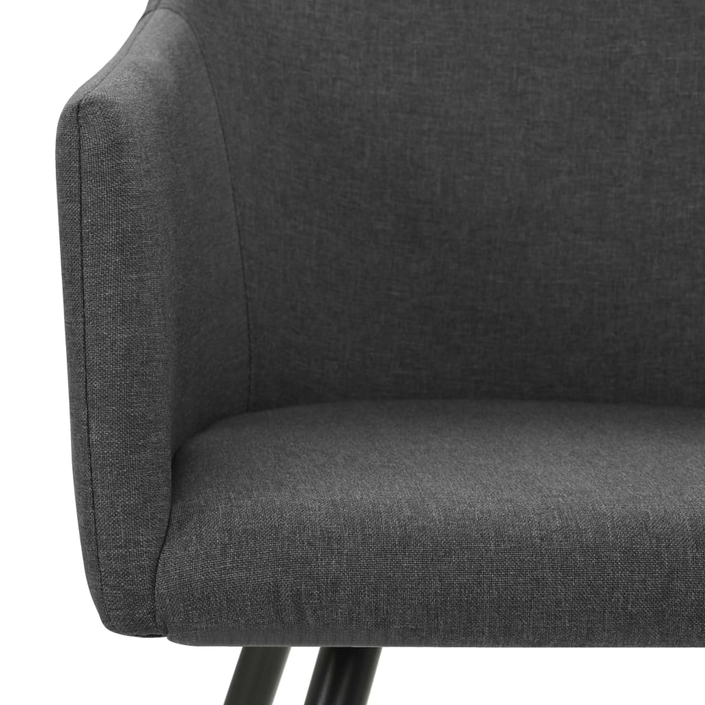 Chaises à manger lot de 4 gris foncé tissu - XIOS
