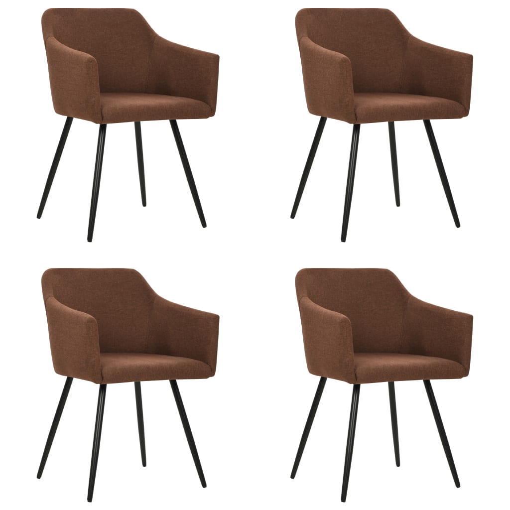 Chaises à manger lot de 4 marron tissu - XIOS
