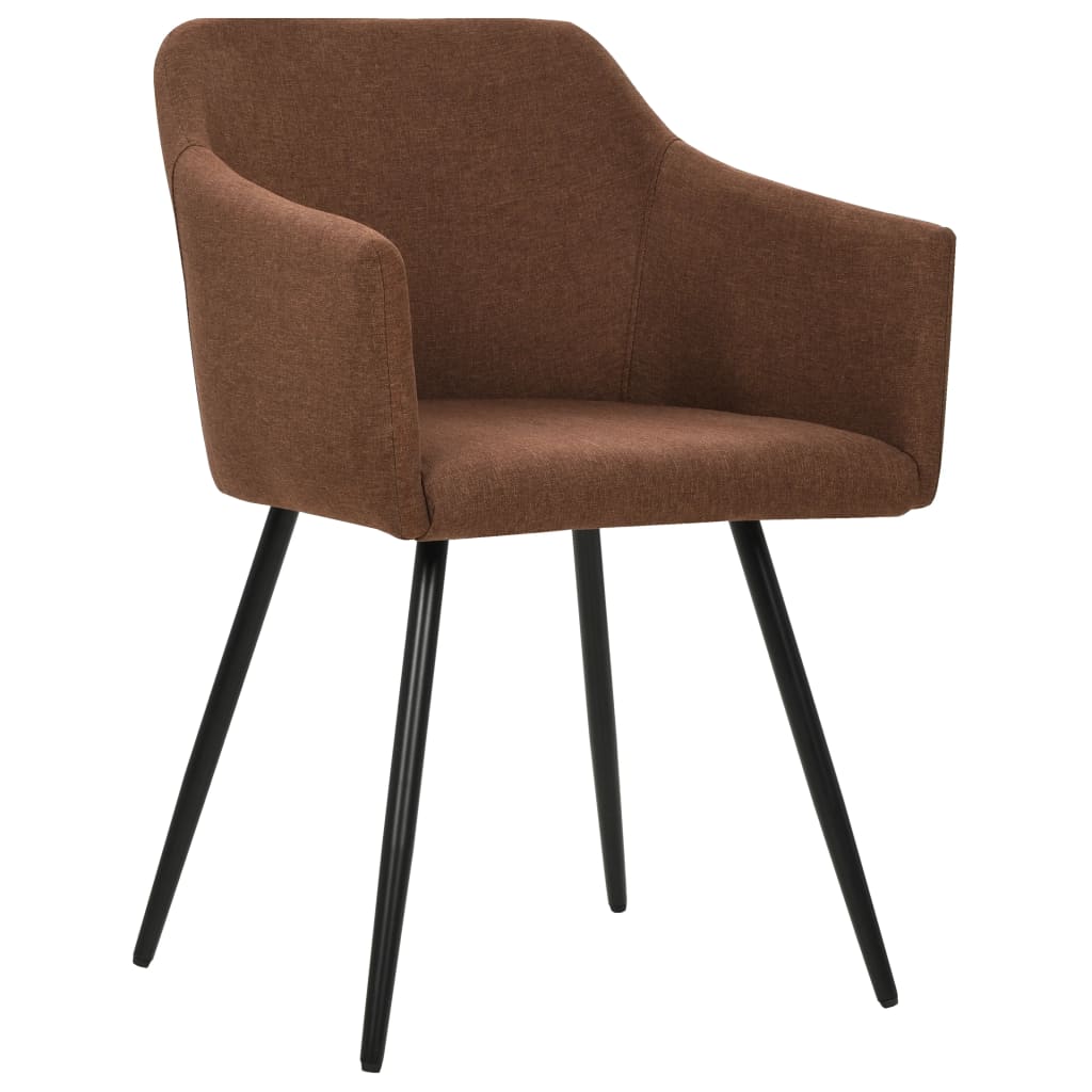 Chaises à manger lot de 4 marron tissu - XIOS